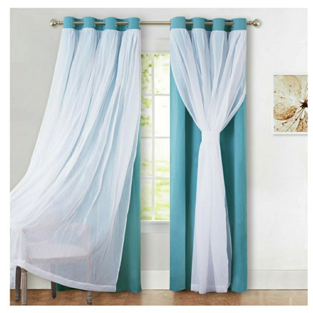 Light Blue Blackout 2 Panel Curtains